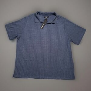NWT Nova Men Catamimi Textured Polo Navy Blue‎ Size 3XL